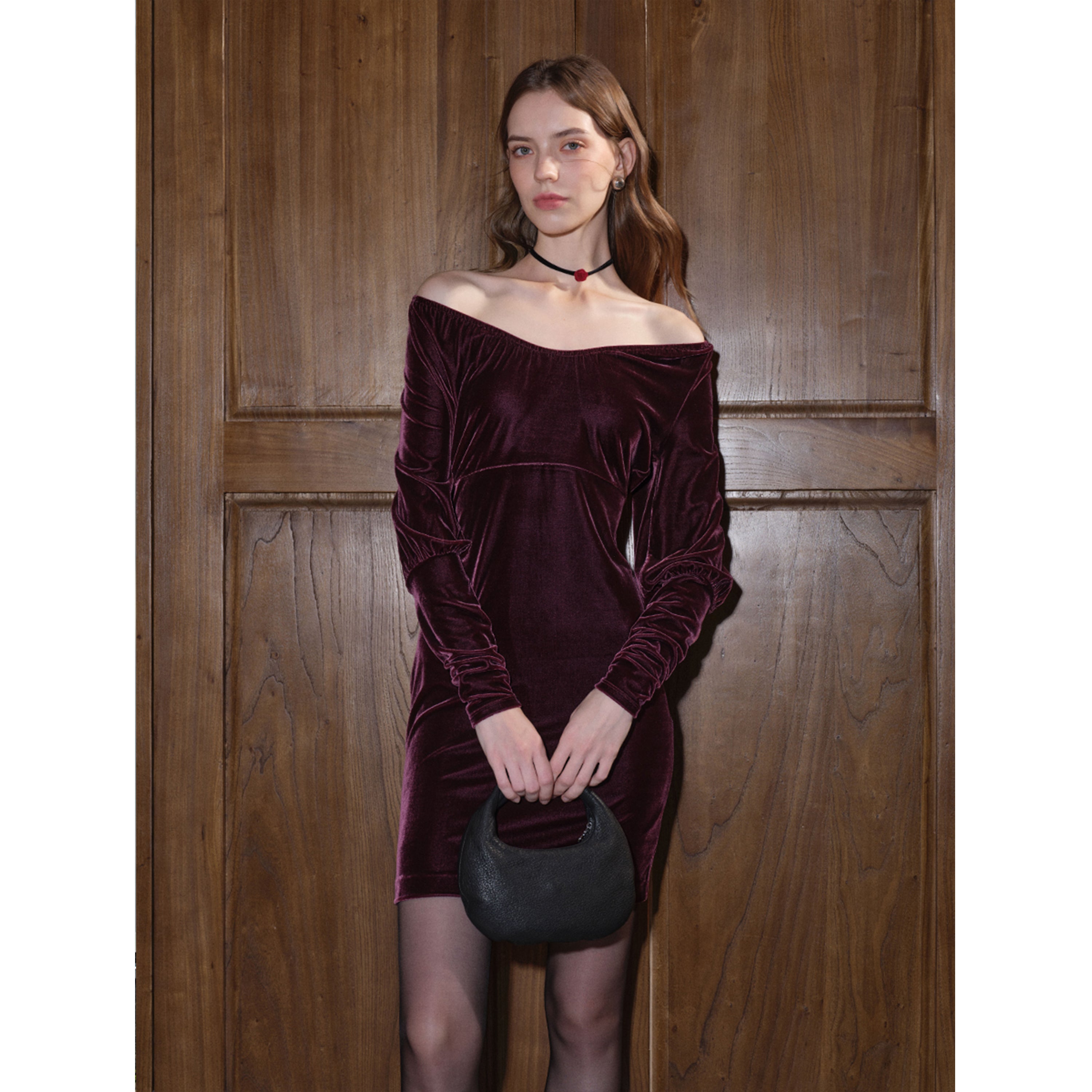 Stretch Velvet V-Neck Bodycon Dress Mix Selection Stretch Velvet V-Neck Bodycon Dress Mix Selection