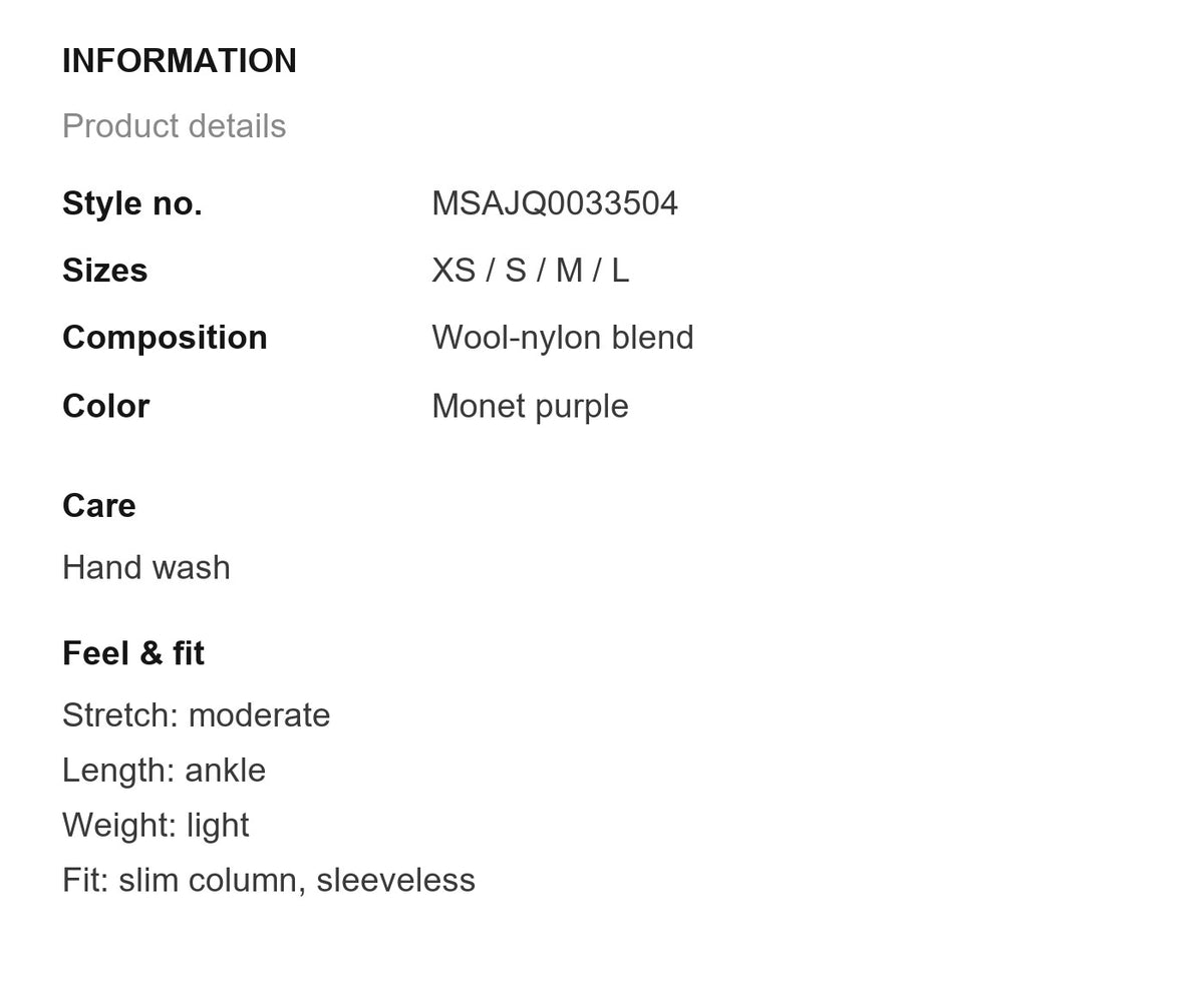 Product information