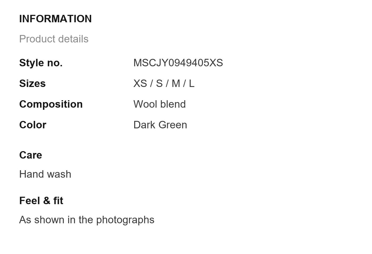 Product information