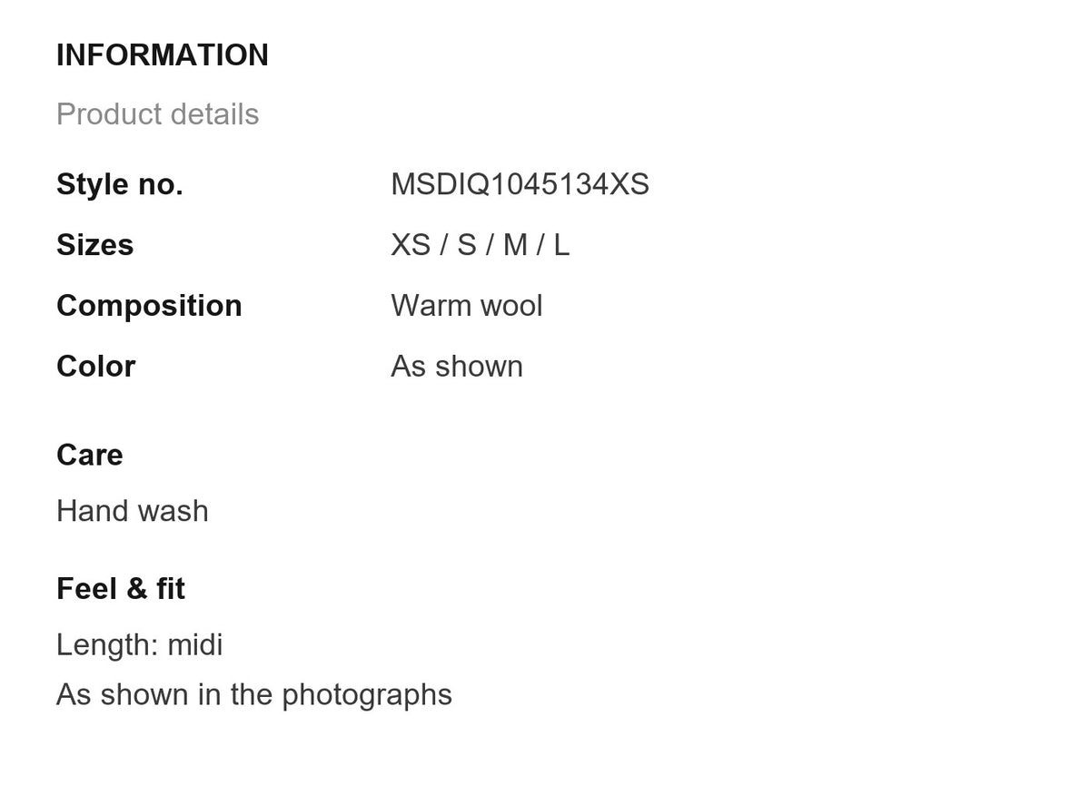 Product information