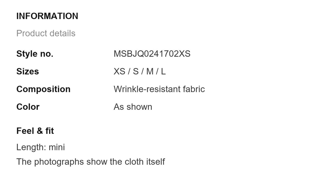 Product information