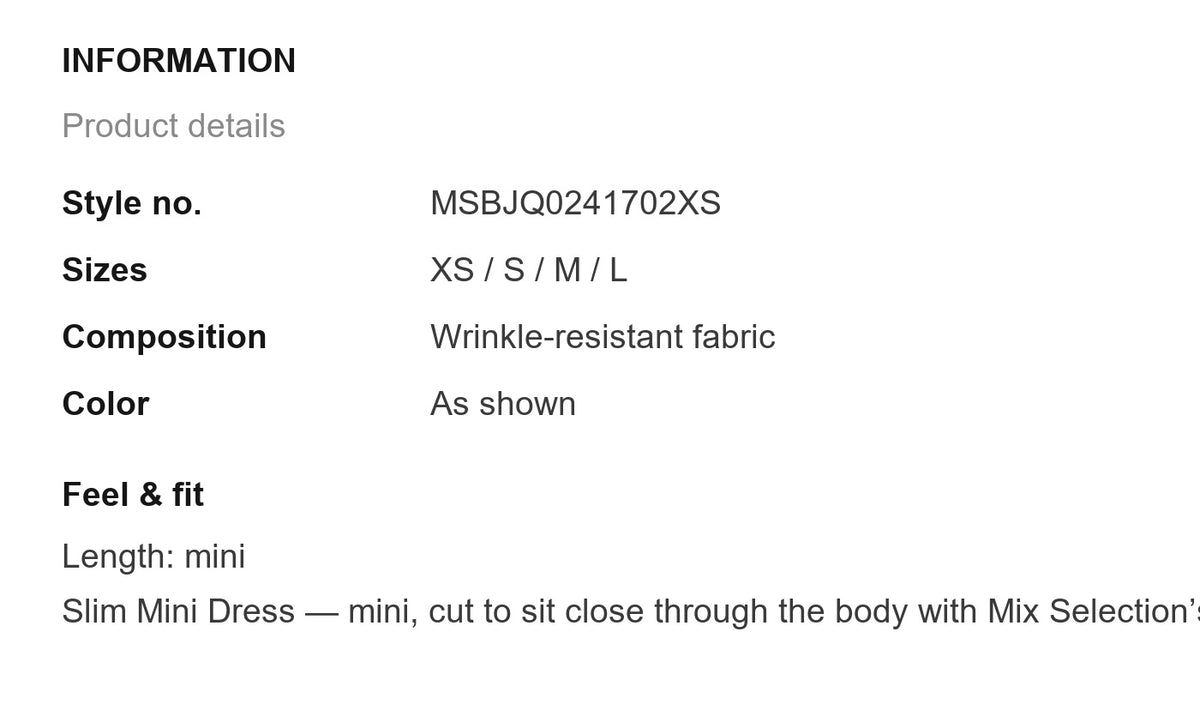 Product information