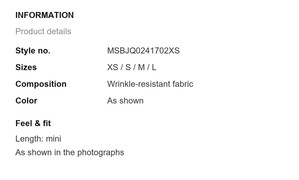 Product information