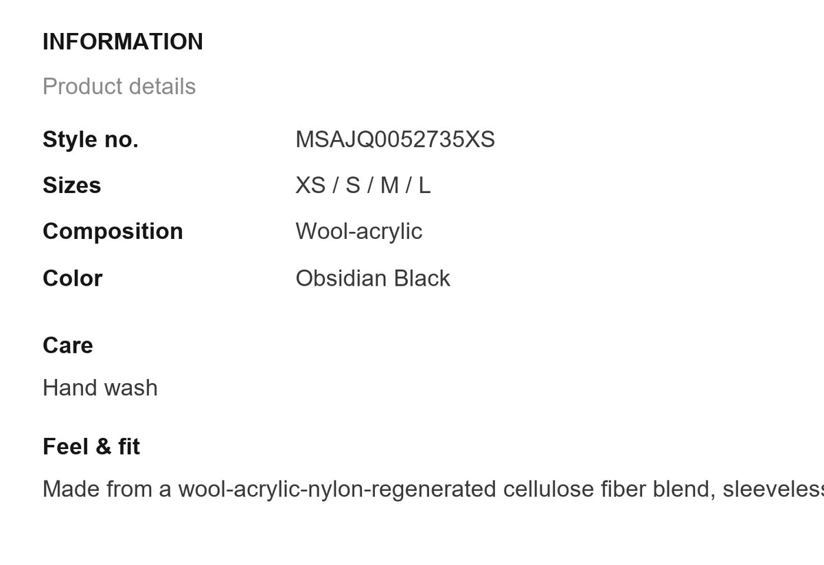 Product information