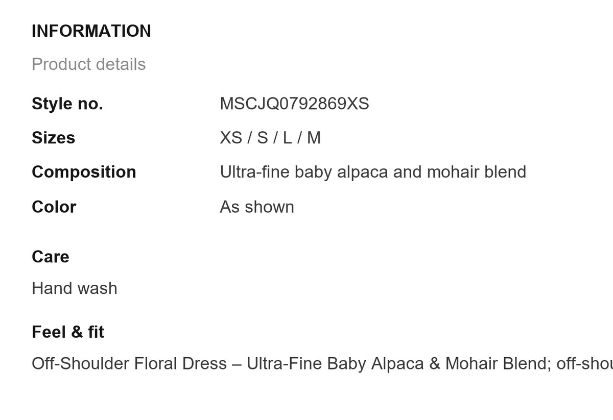 Product information