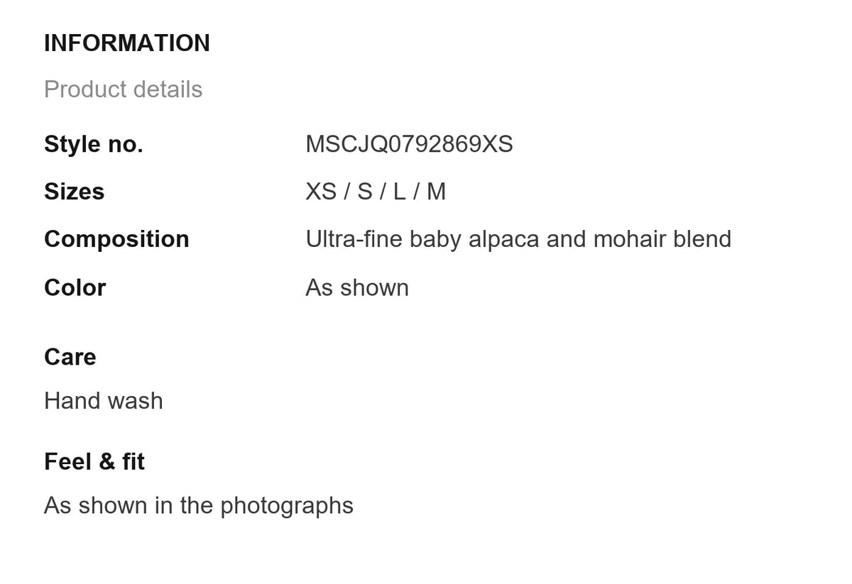 Product information