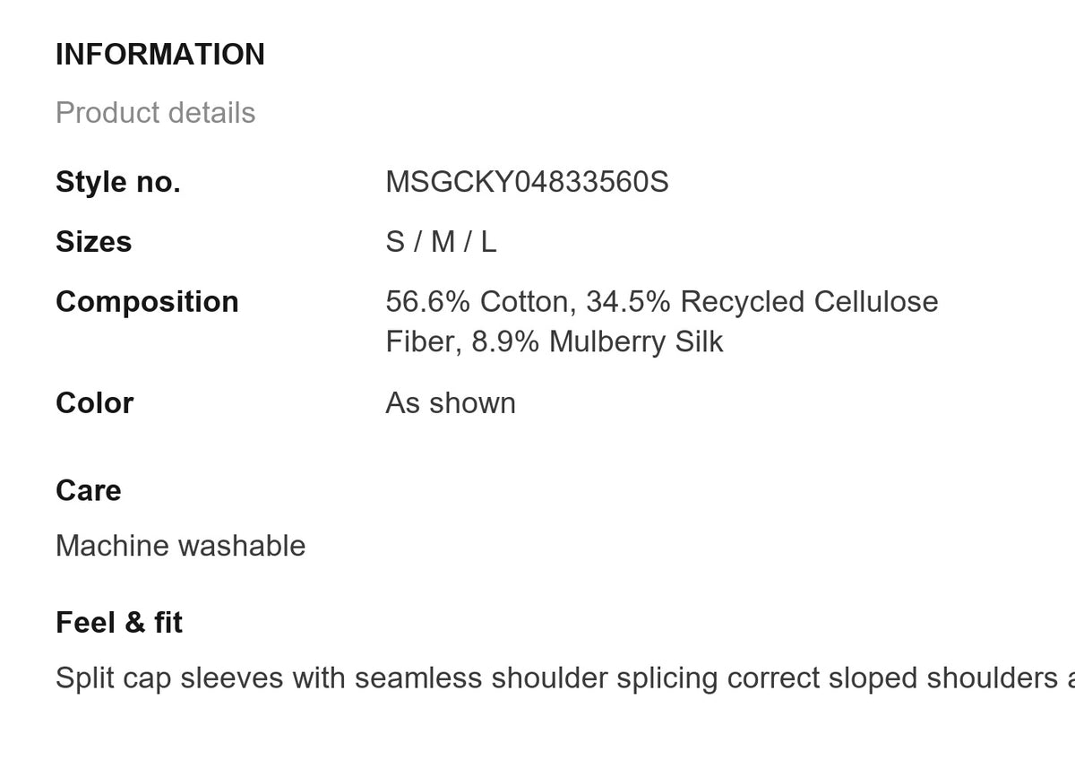 Product information