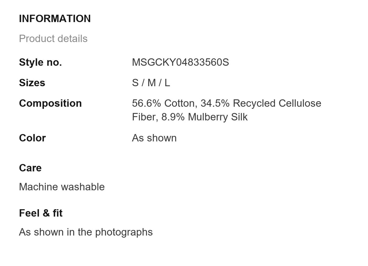 Product information