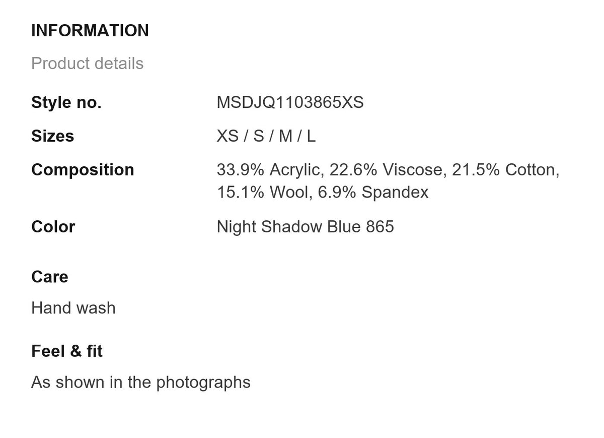 Product information