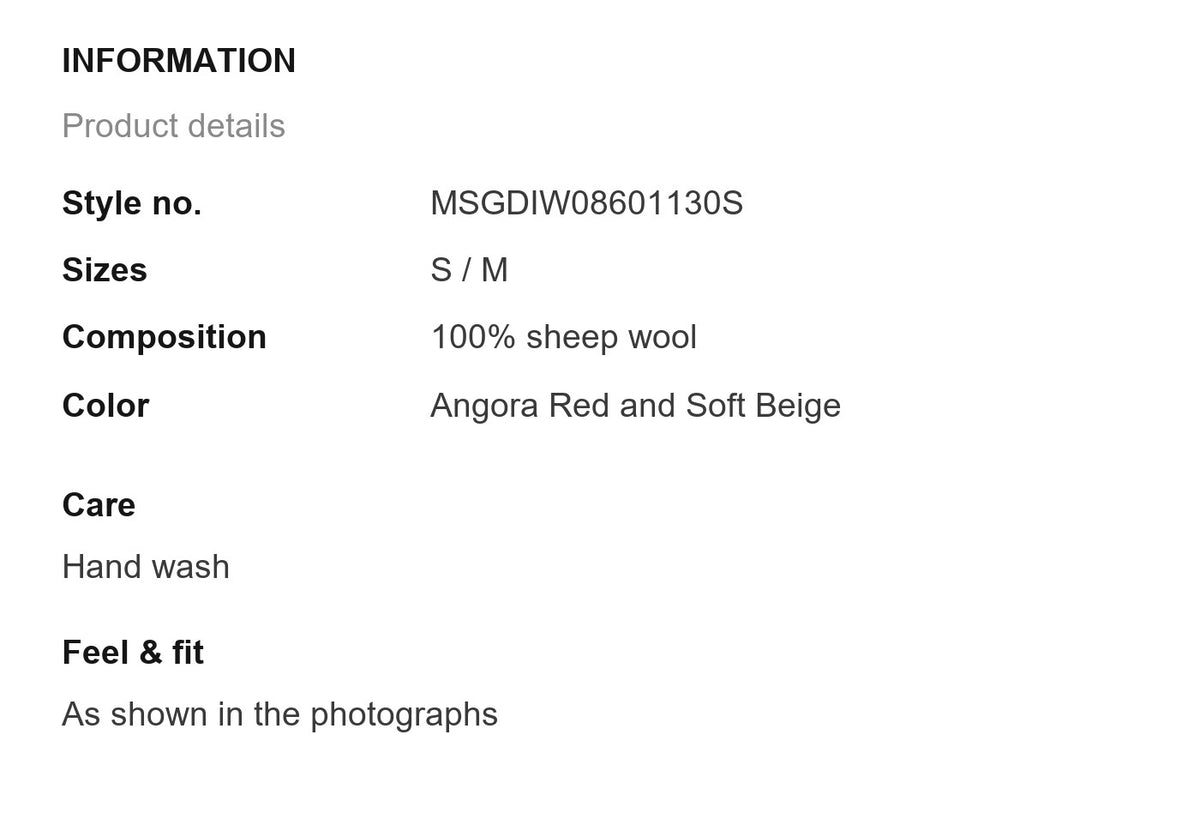 Product information