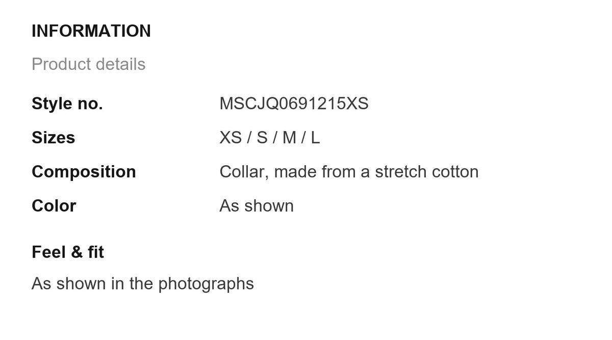 Product information