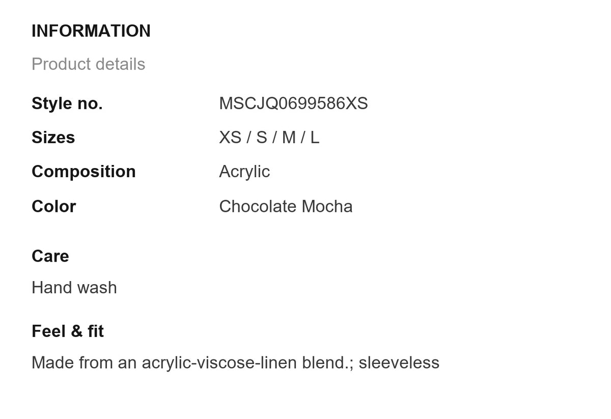 Product information