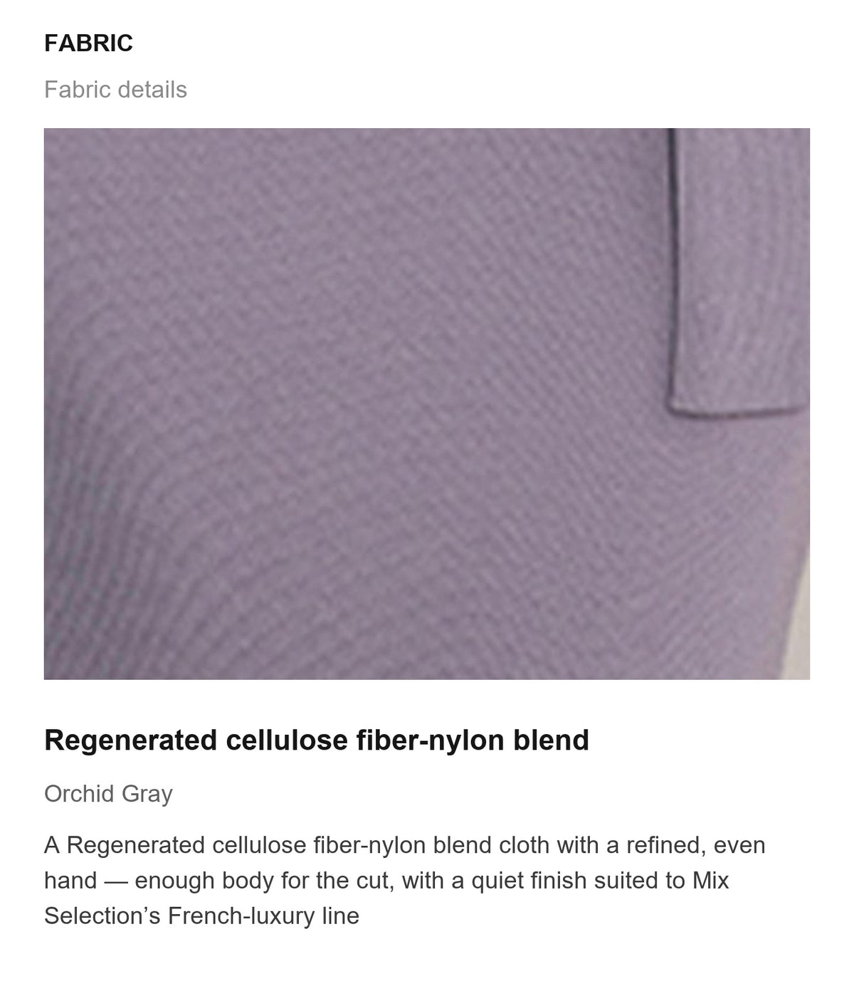 Fabric details