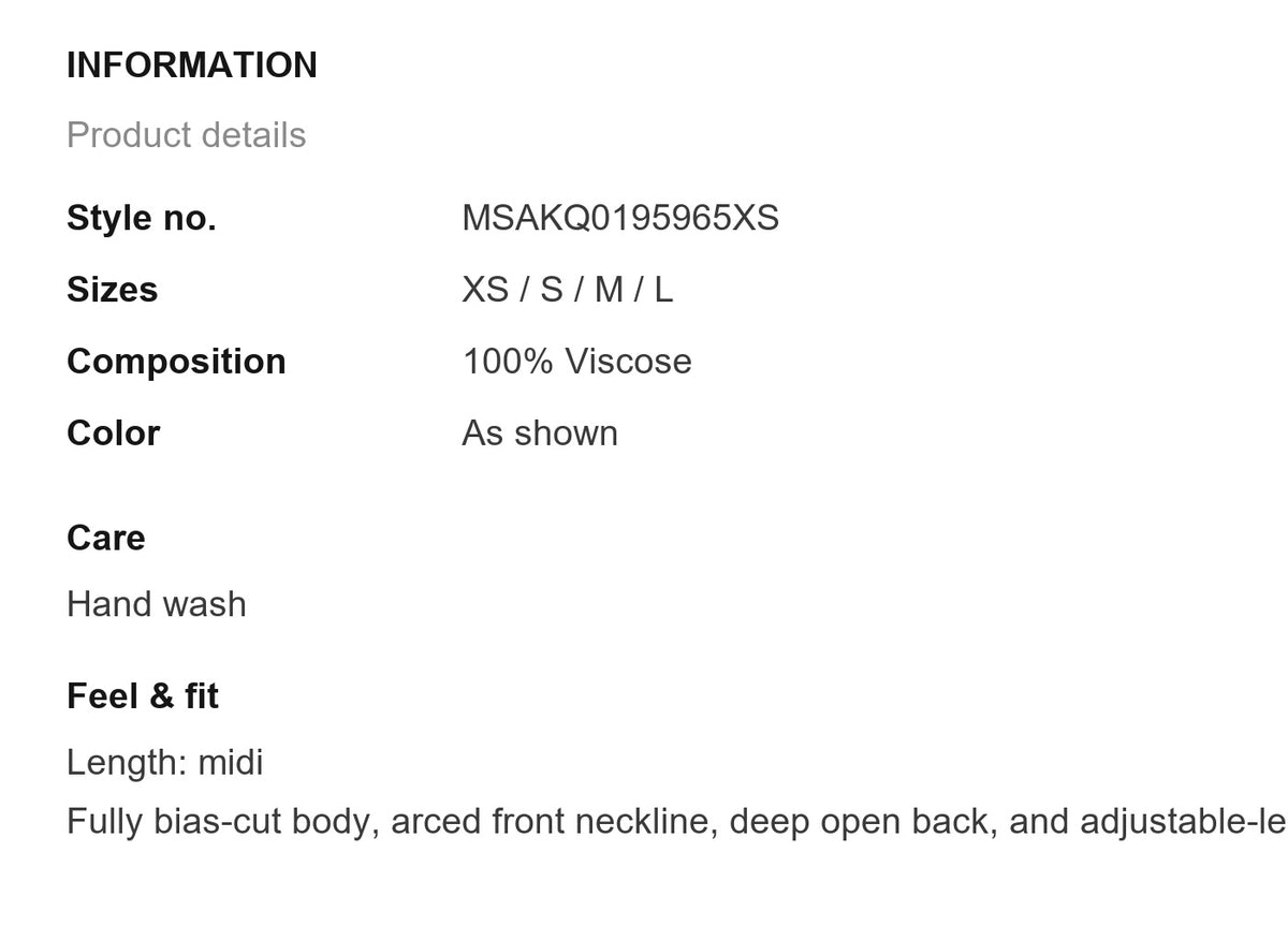 Product information