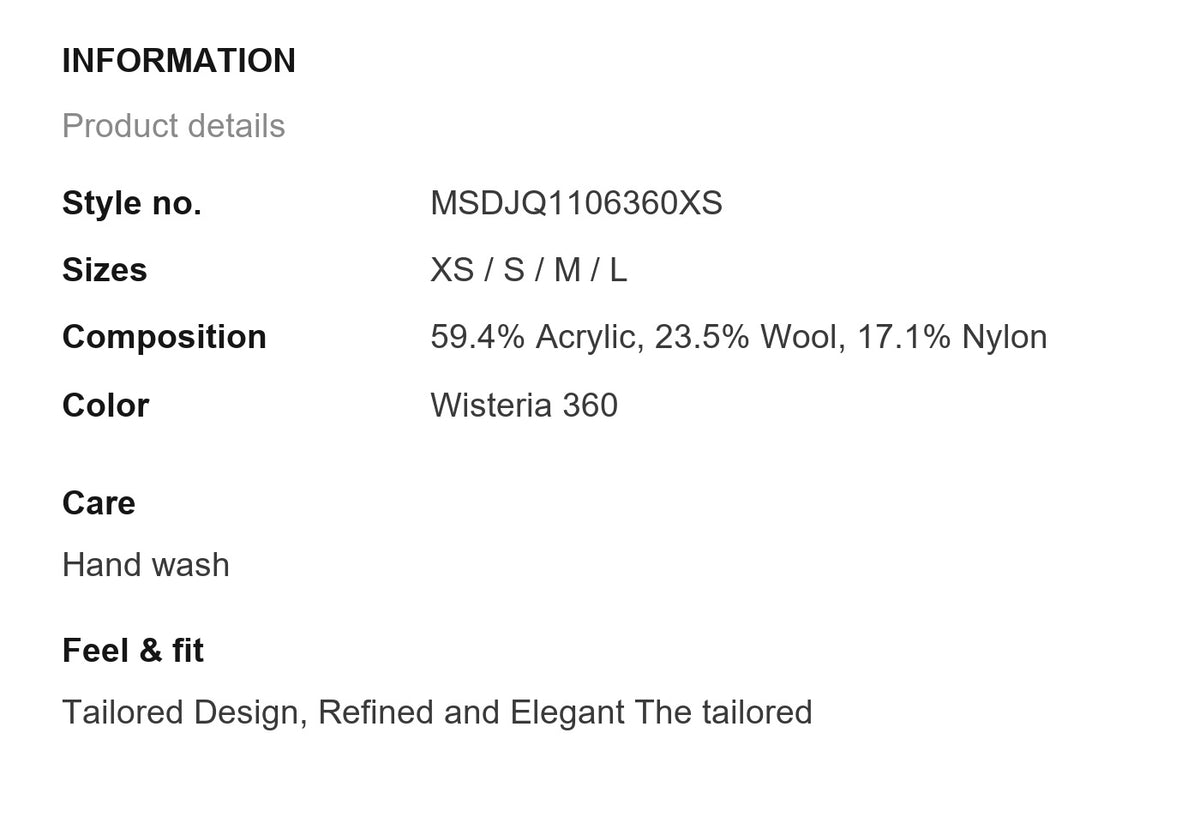 Product information