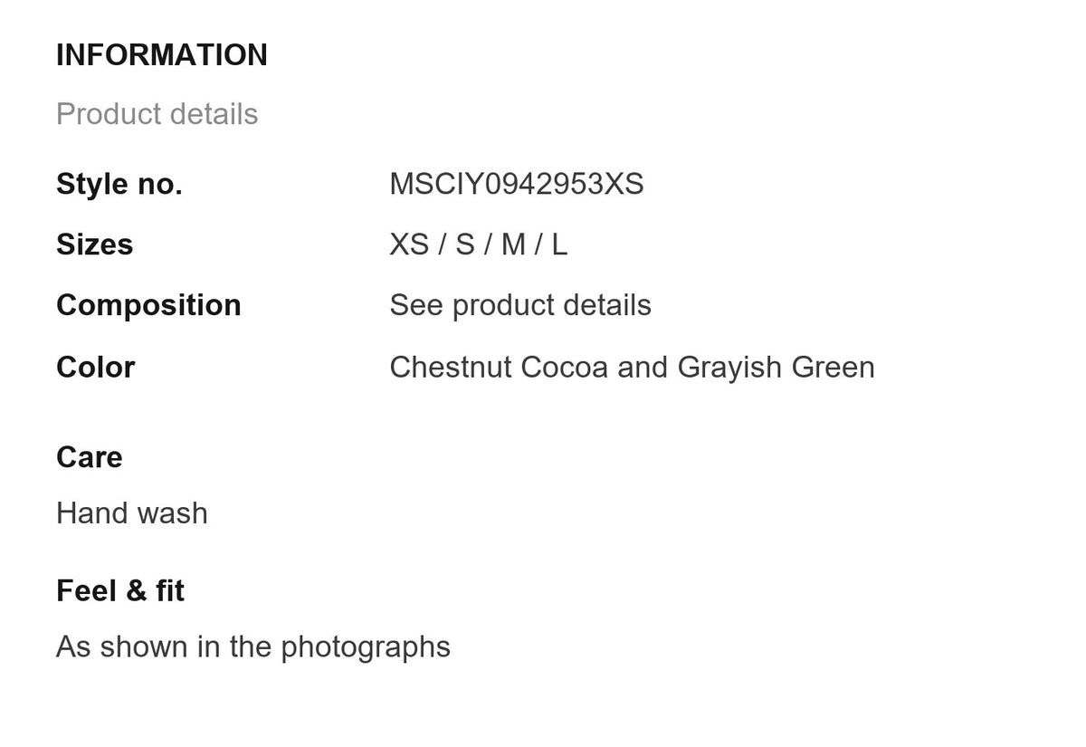 Product information