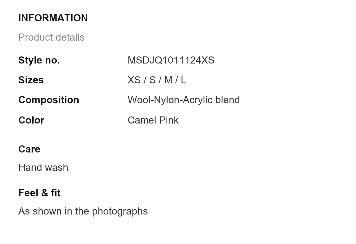 Product information