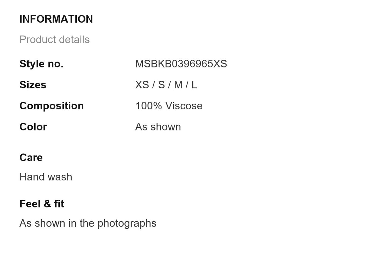 Product information