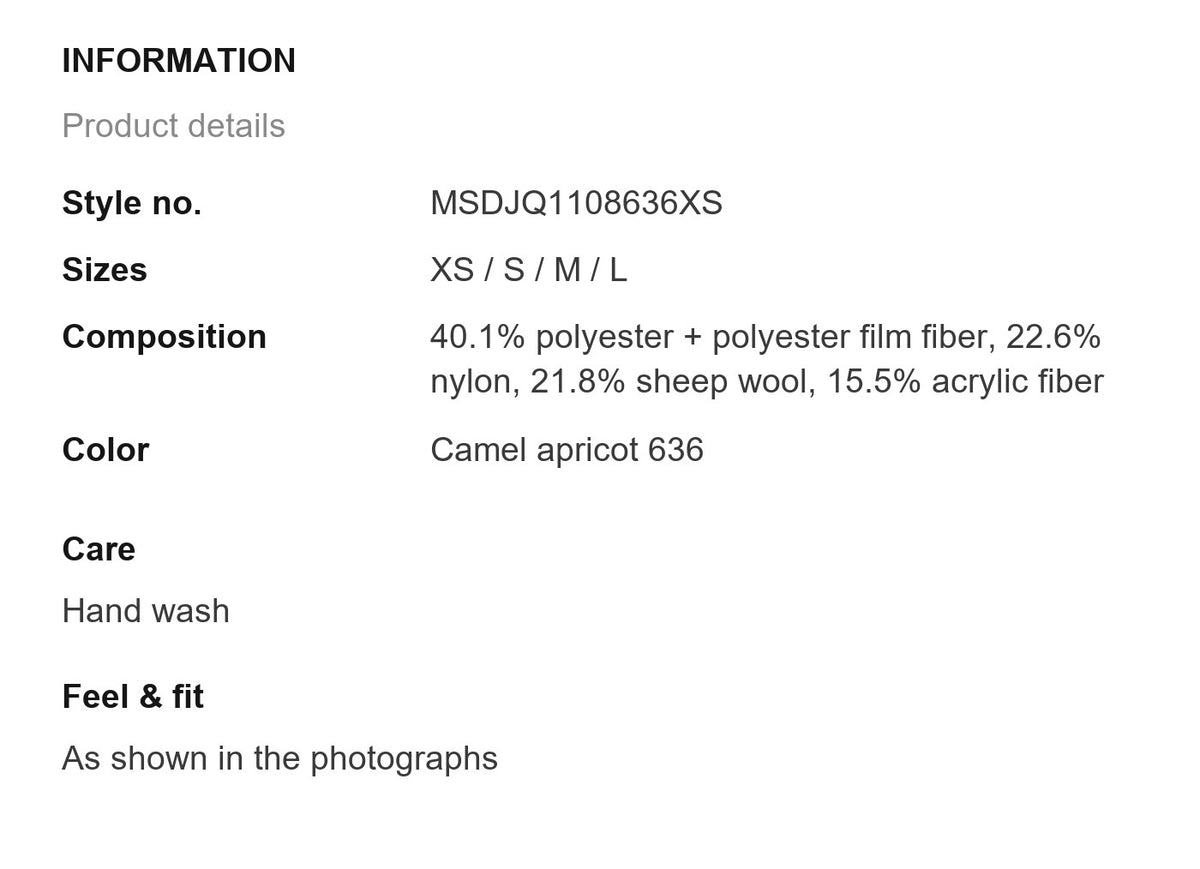 Product information