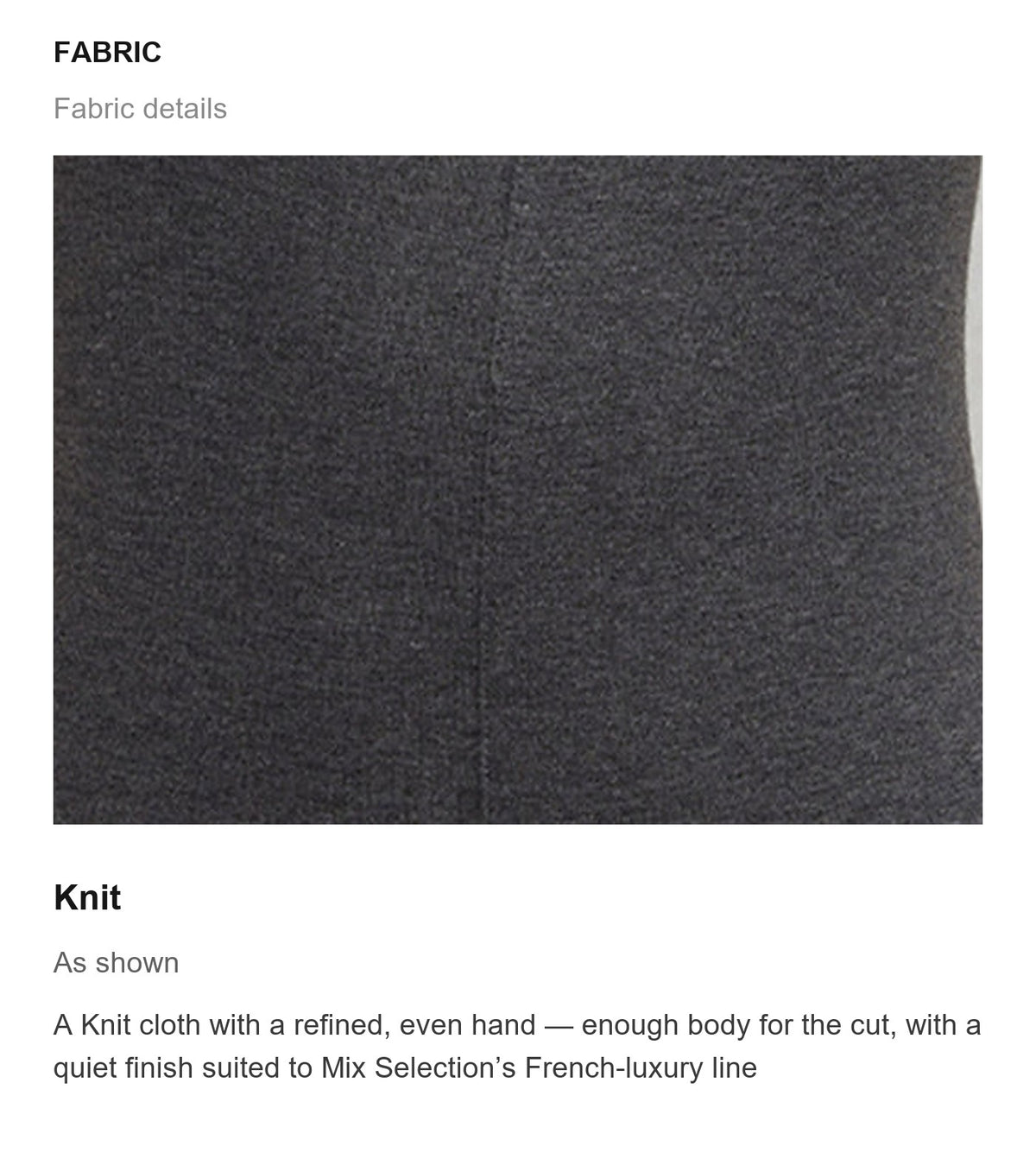 Fabric details