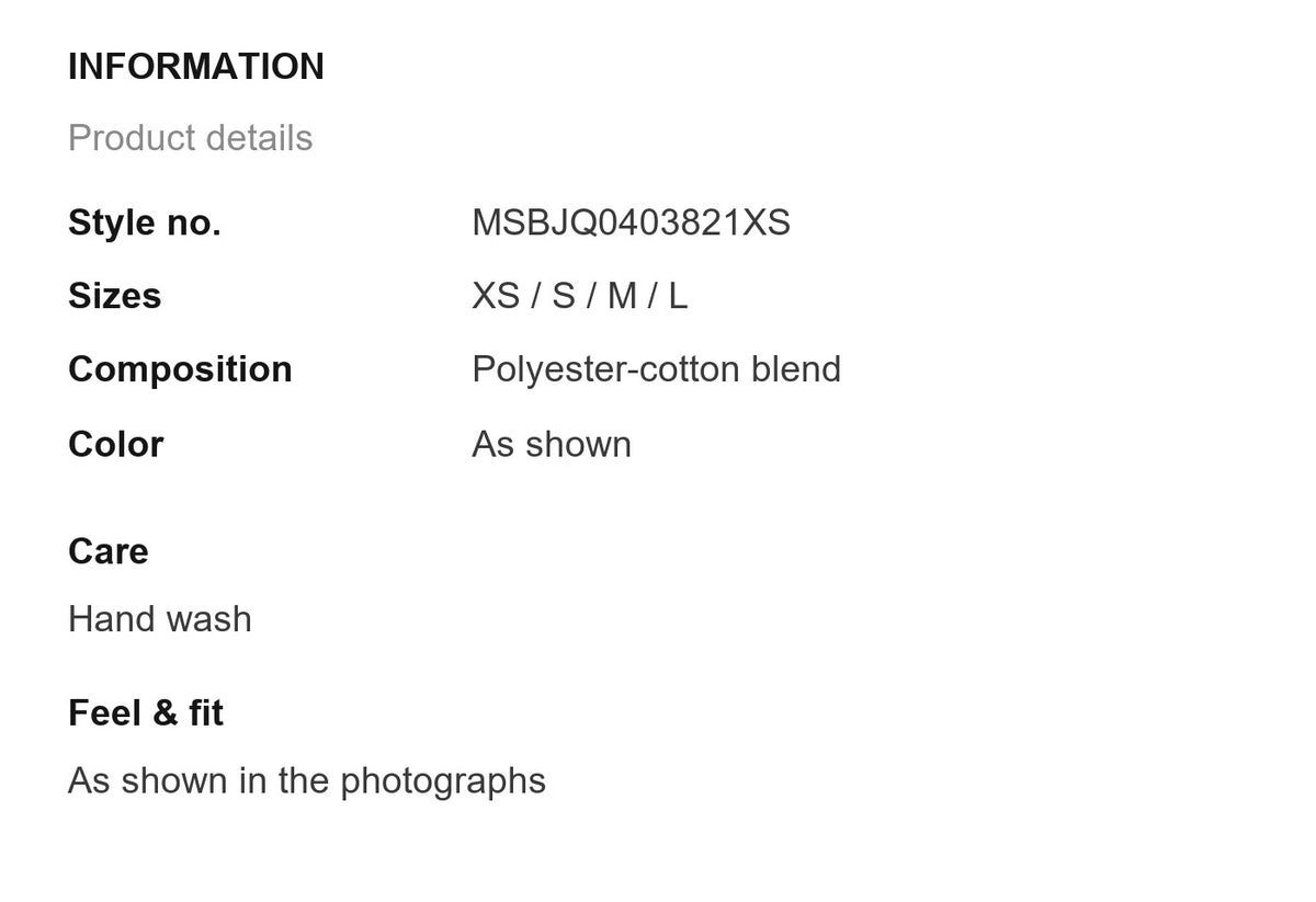 Product information
