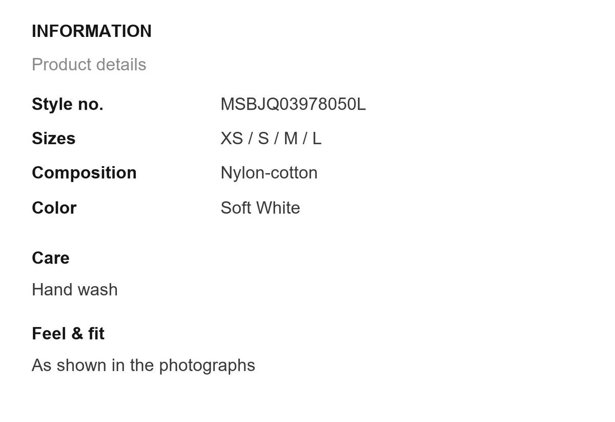 Product information