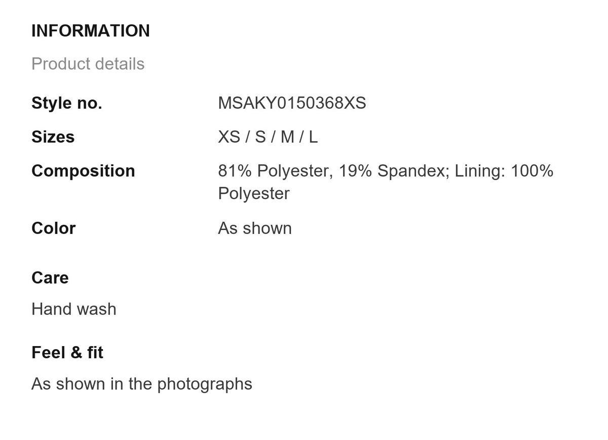 Product information