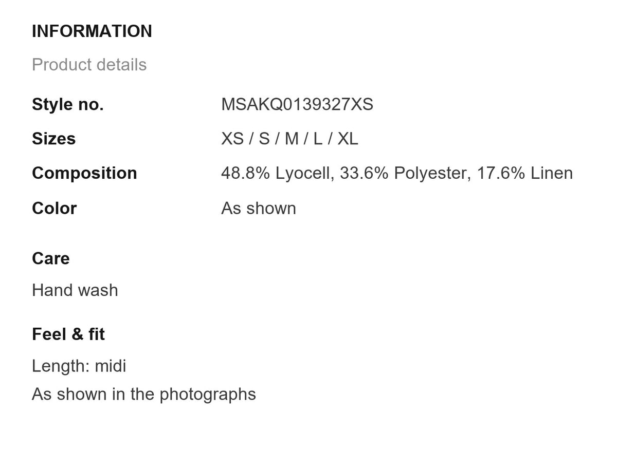 Product information