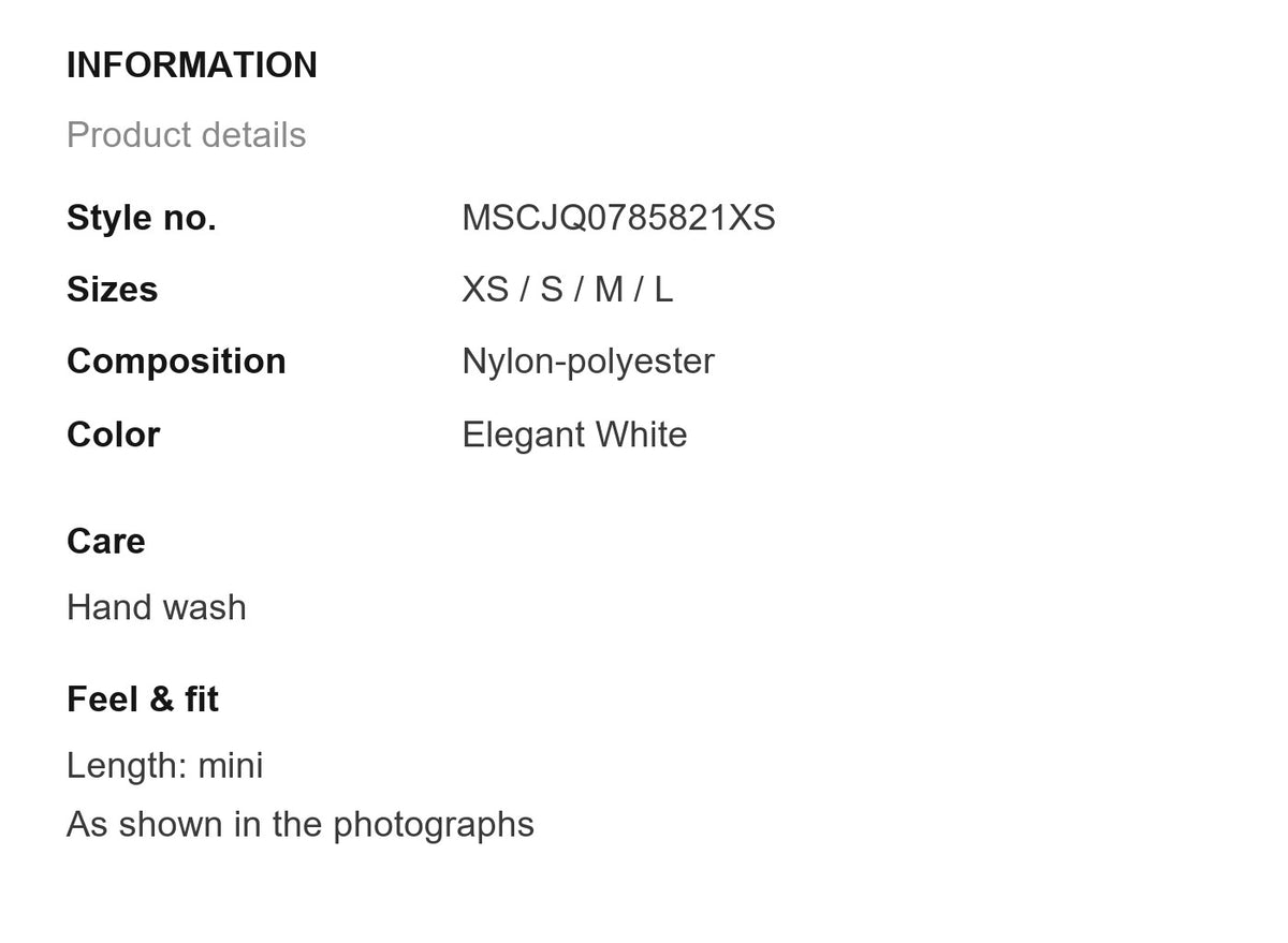 Product information