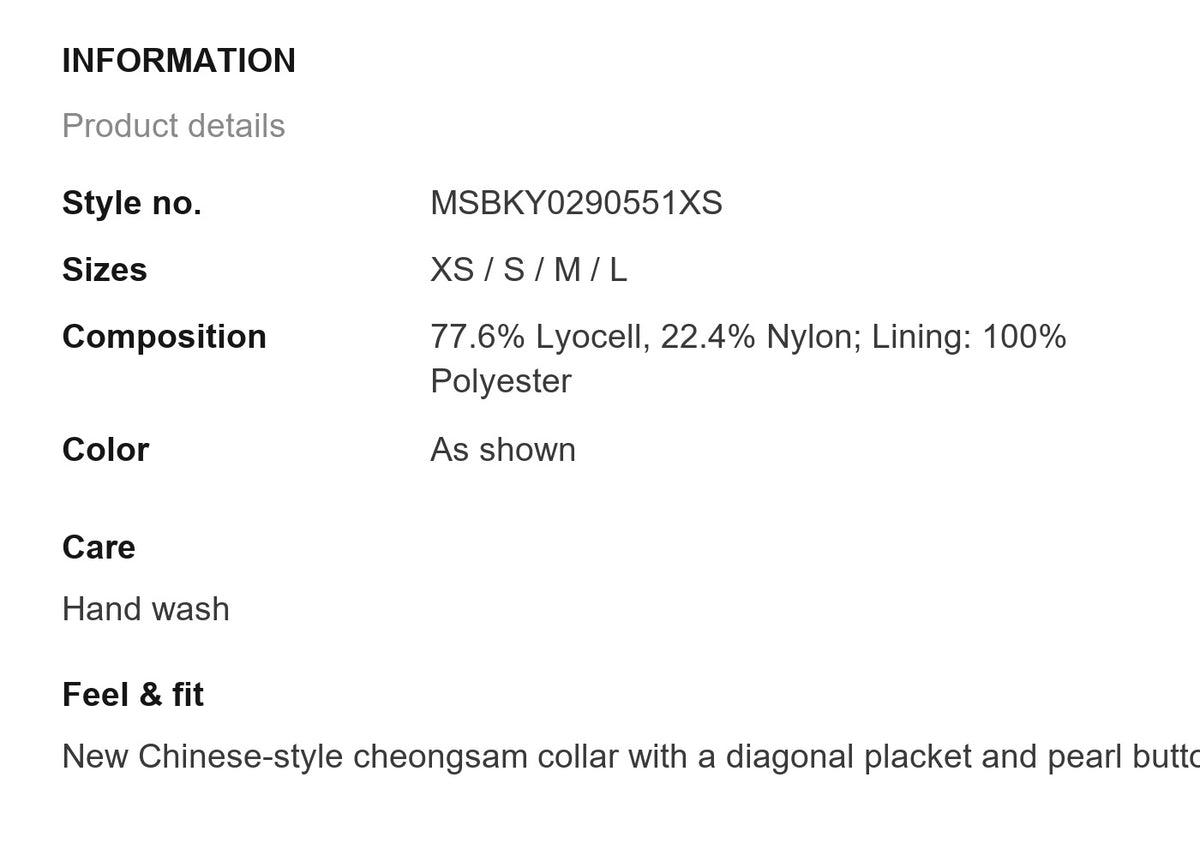 Product information