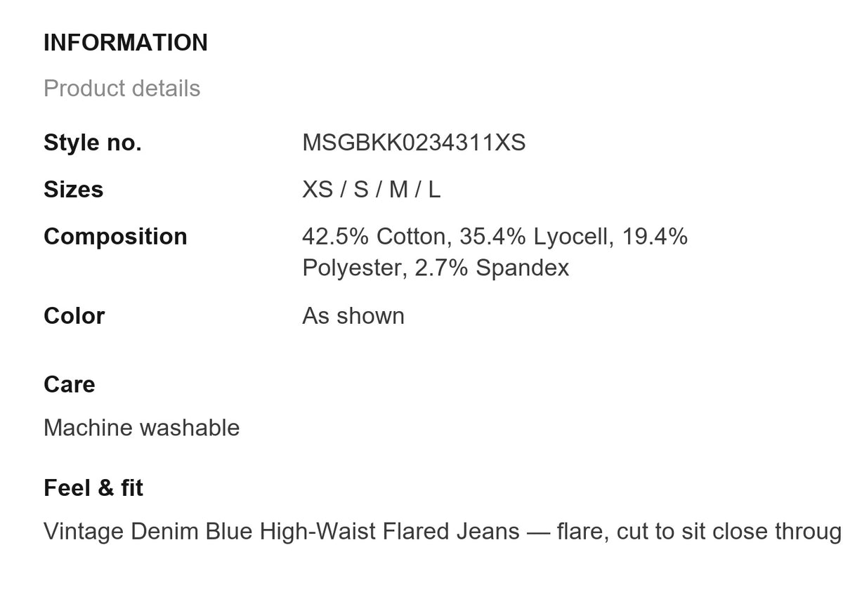 Product information