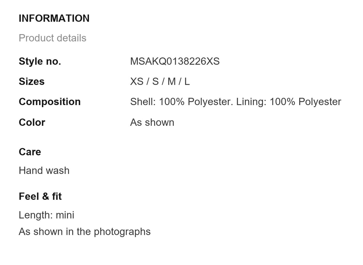 Product information