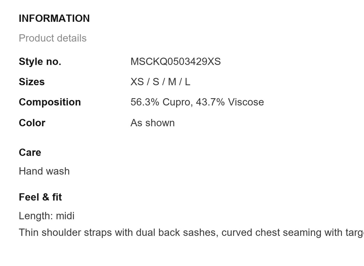 Product information