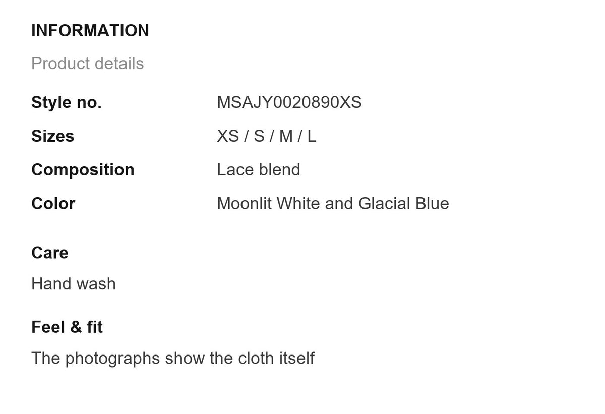 Product information