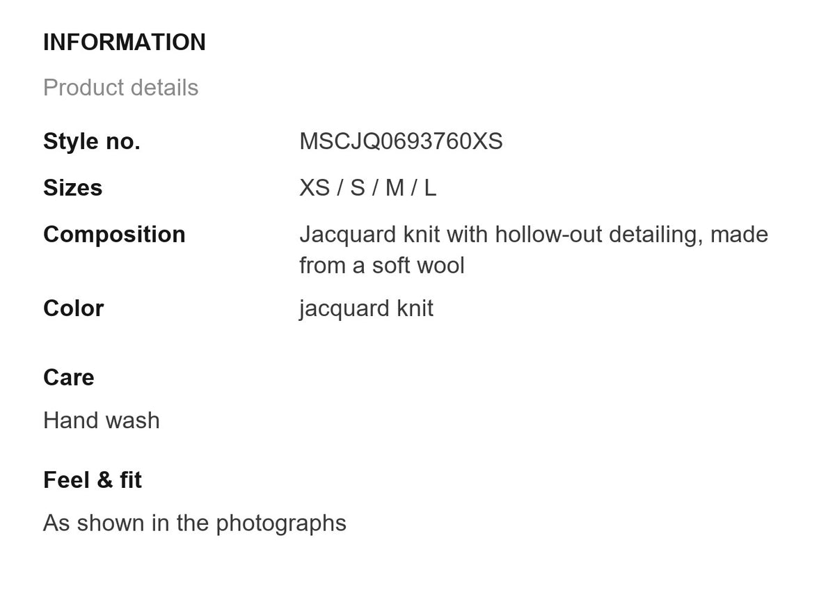 Product information