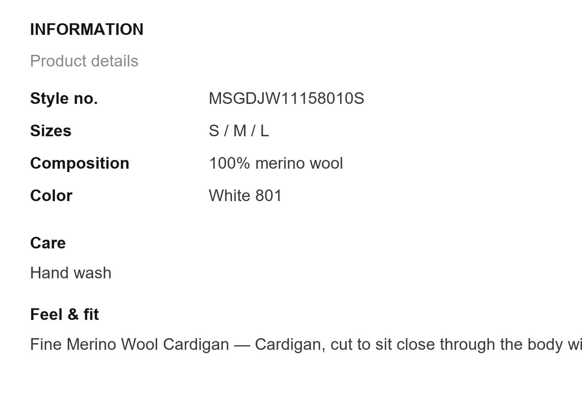 Product information