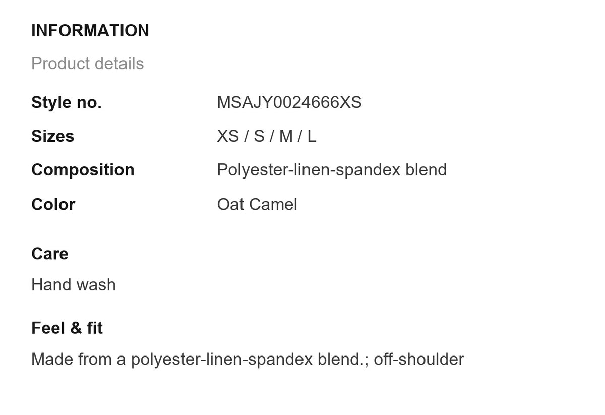 Product information