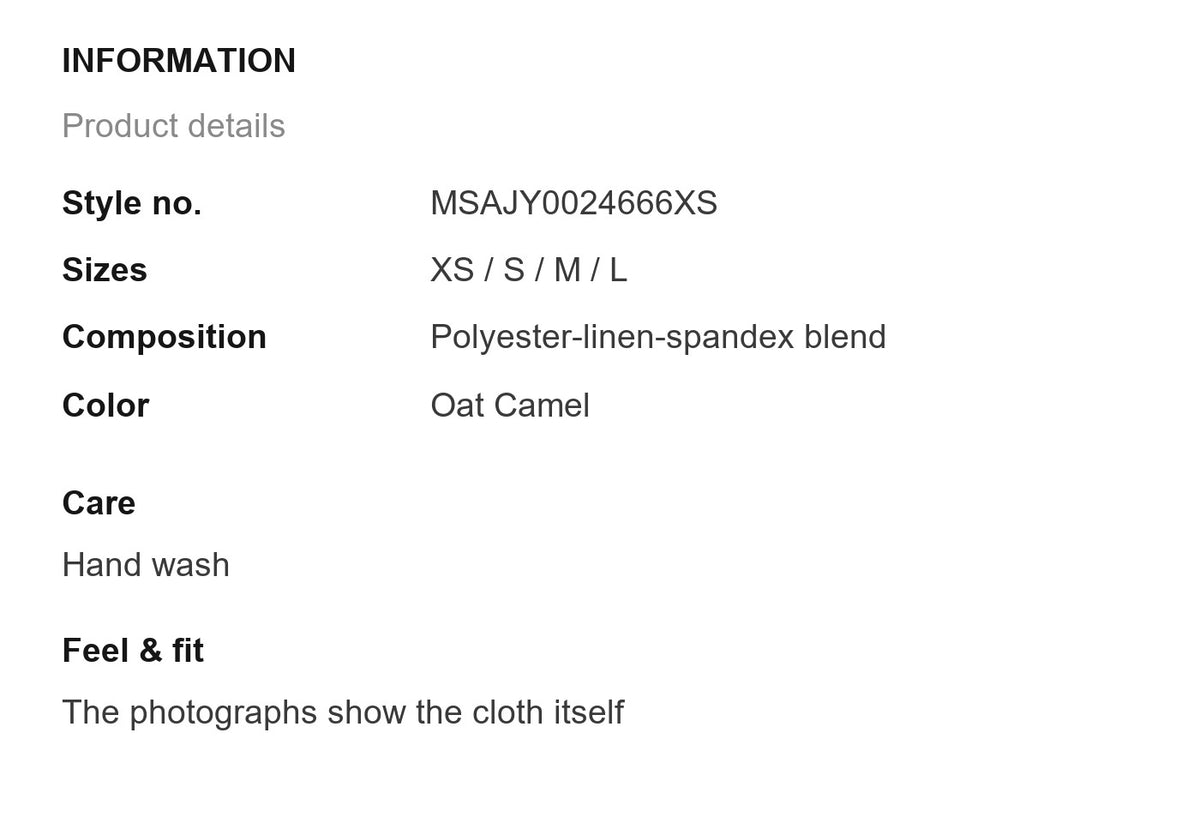 Product information