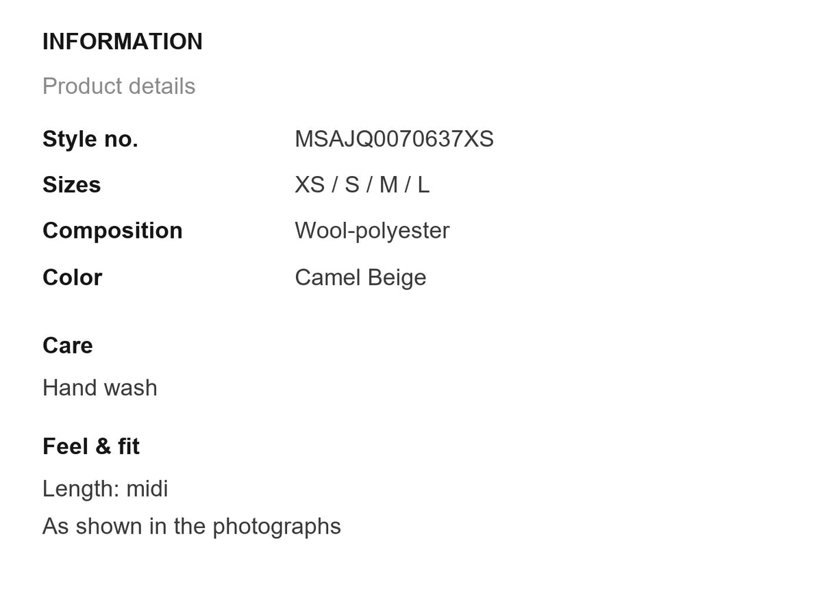 Product information