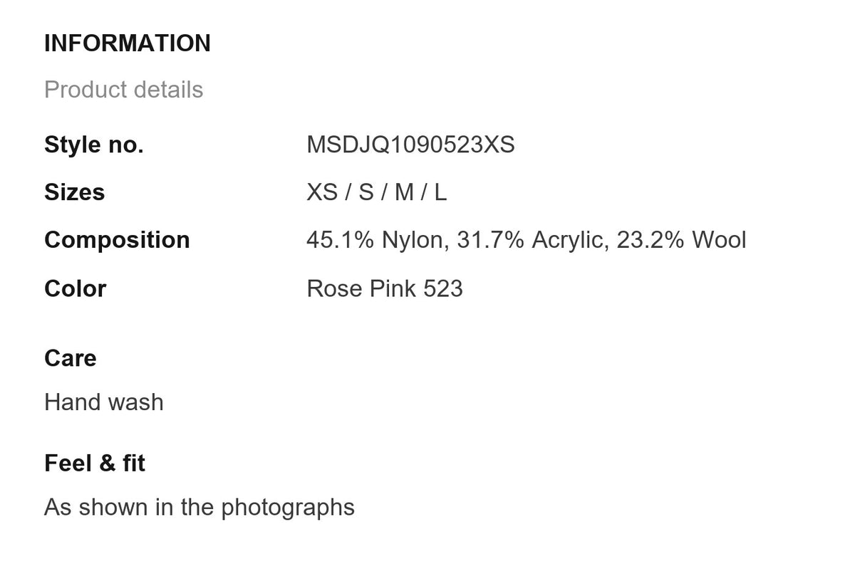 Product information