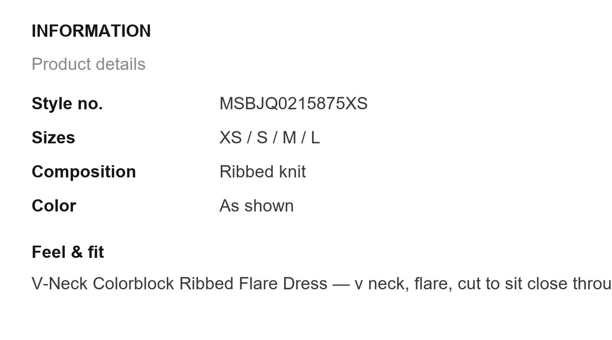 Product information
