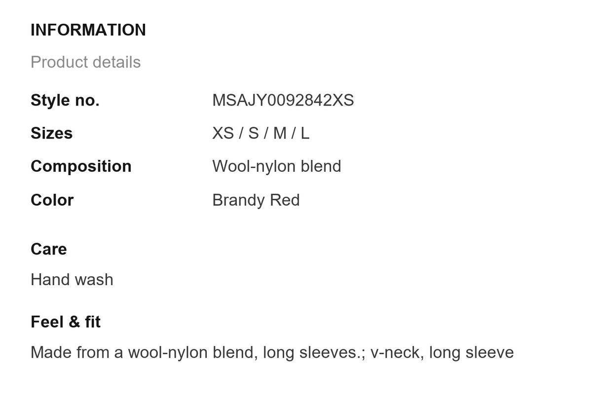 Product information