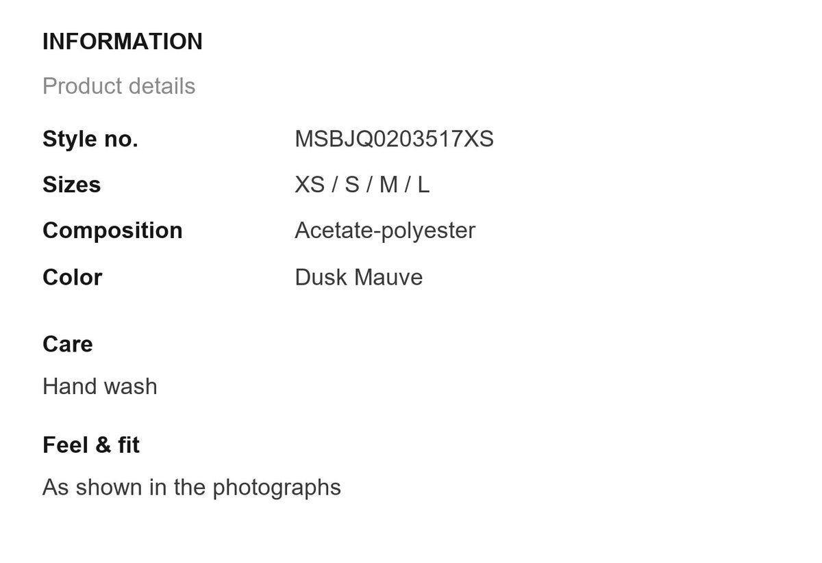 Product information