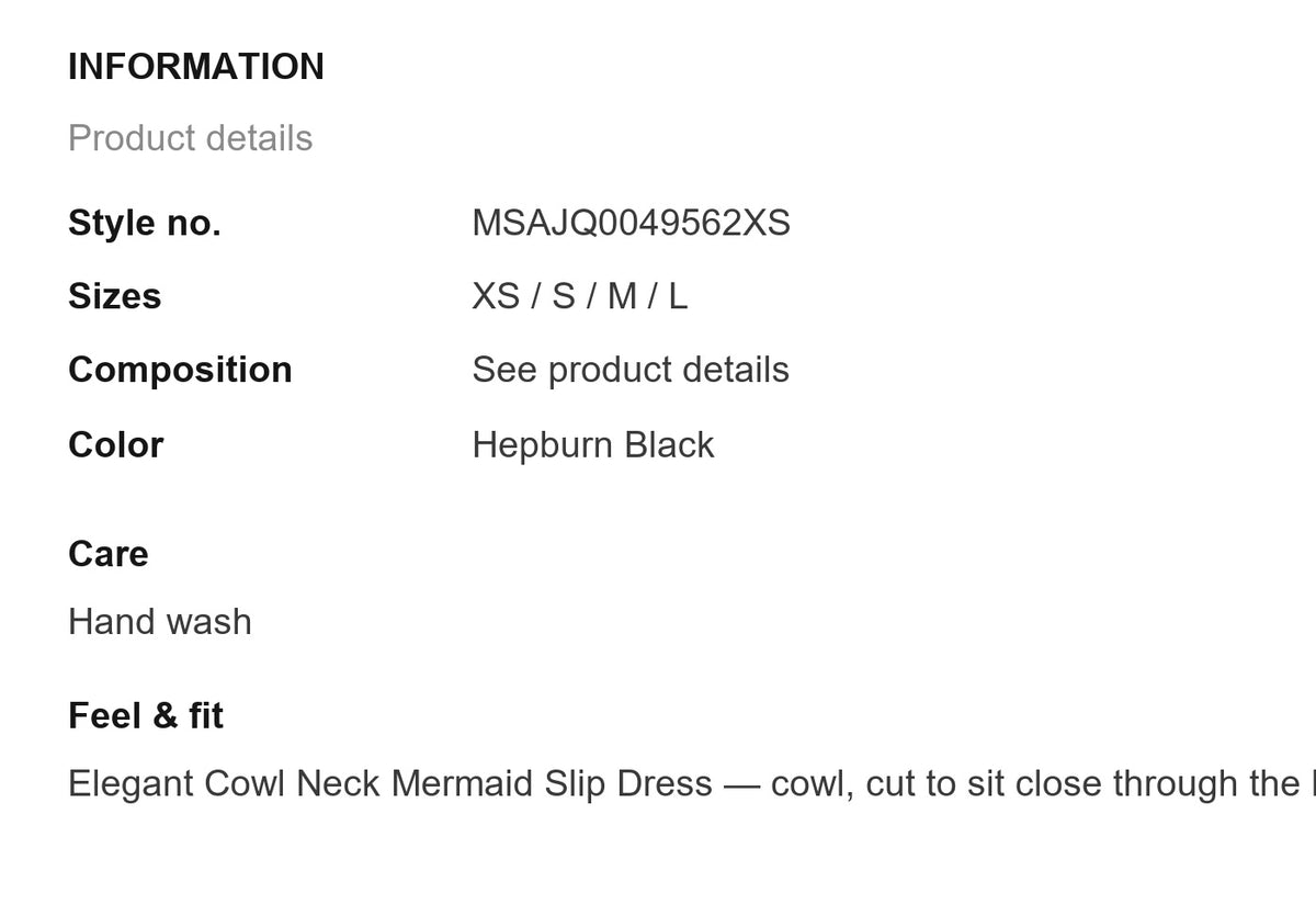 Product information