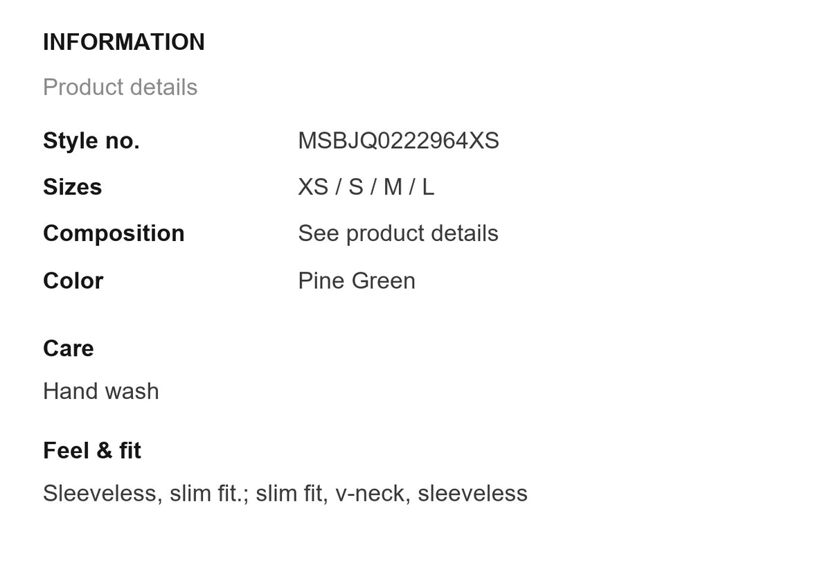 Product information
