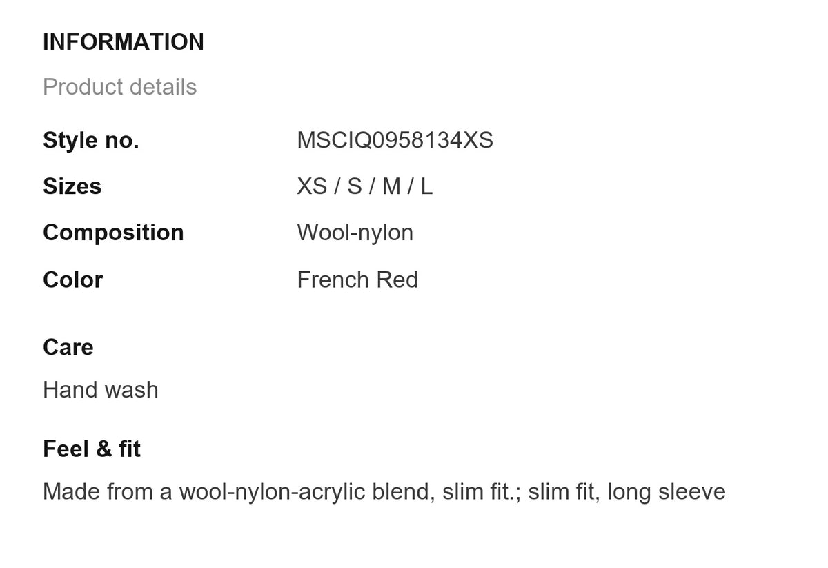 Product information