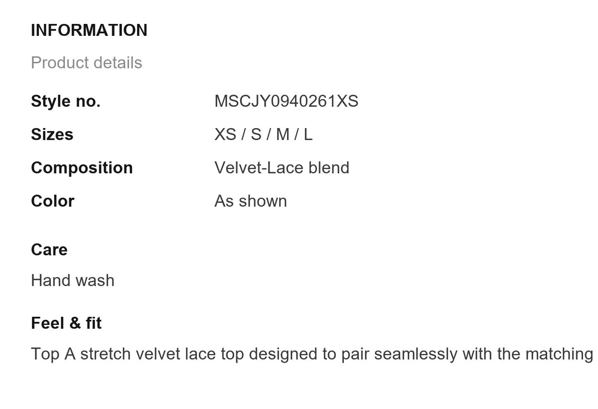 Product information