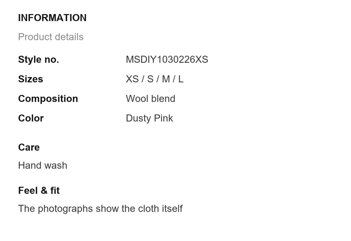 Product information