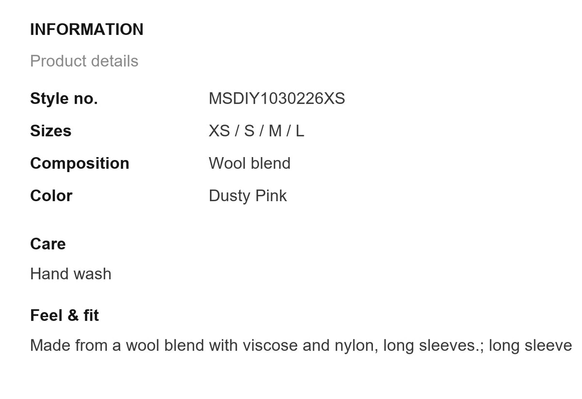 Product information