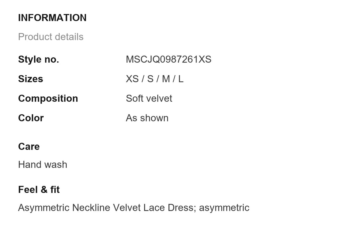 Product information
